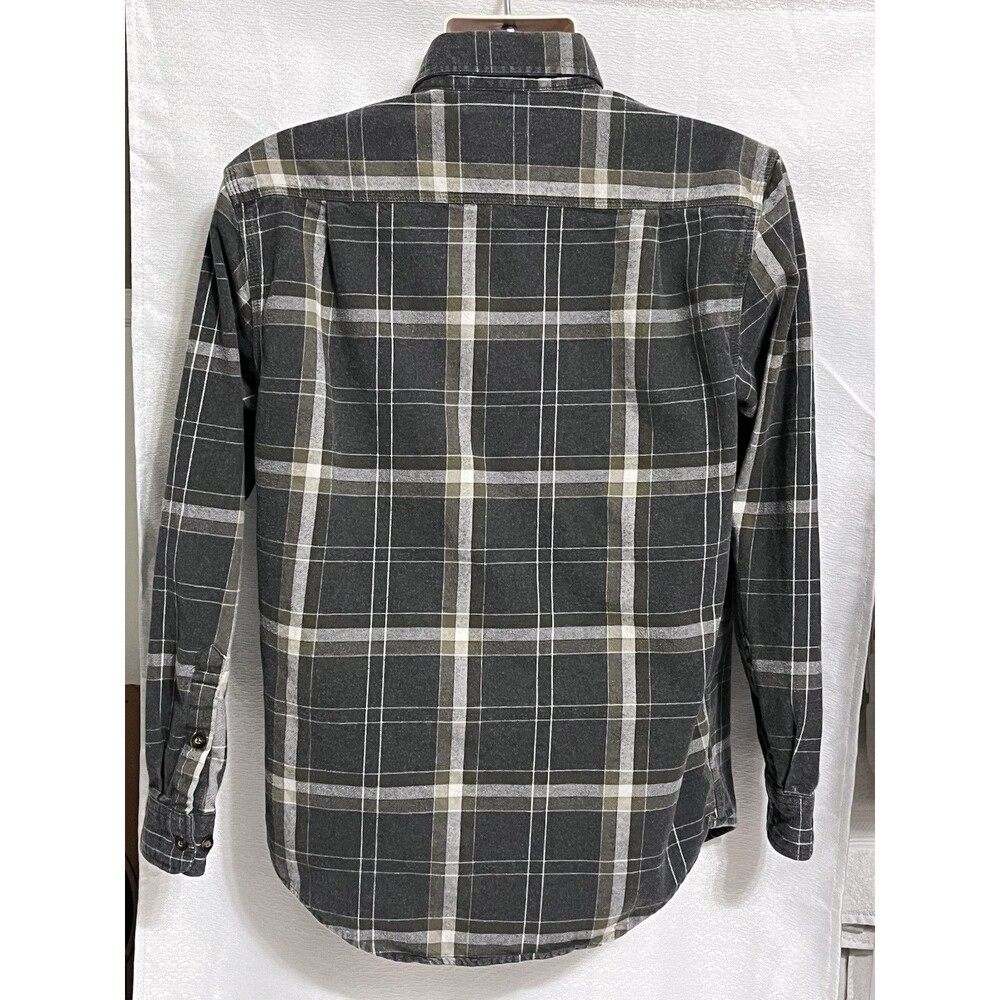 Carhartt Button Up Shirt Flannel Original Fit Work Wear Mens S Gray Grunge Gorp - Picture 2 of 8